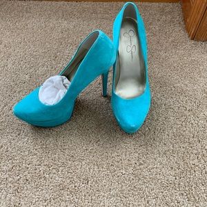 Jessica Simpson suede platform heels.